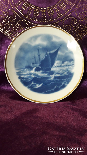 Nautical porcelain plate, wall plate