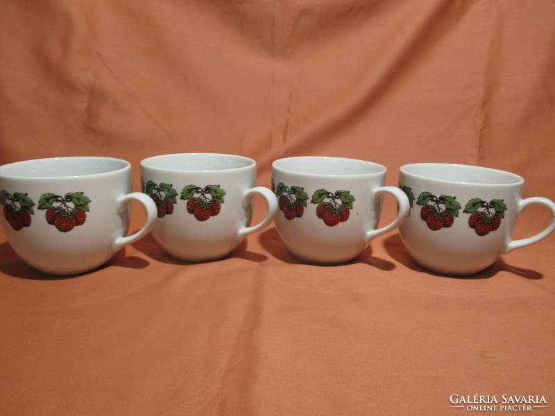 4 pcs zsolnay strawberry mug, cup