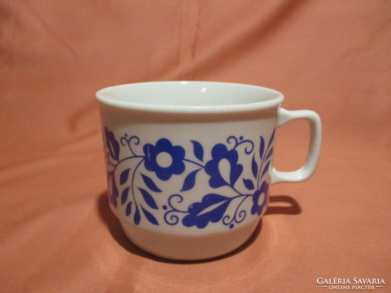Blue floral zsolnay mug with cup