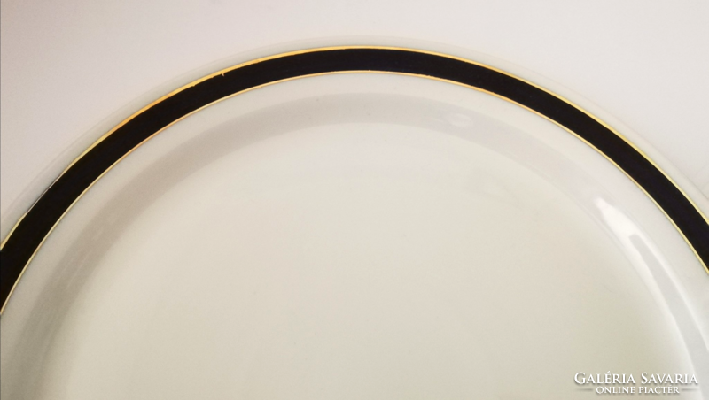 30 Cm Raven House Porcelain Cobalt Blue-Gold Striped Large Round Cake Serving Bowl