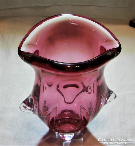 Gyönyörű Nagy  Cseh Üveg Váza