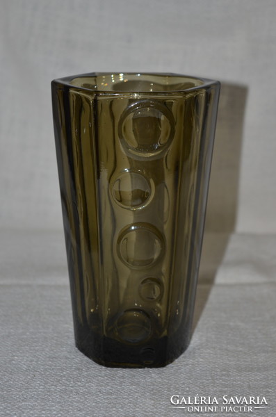 Vastag falú üveg váza   ( DBZ 0035 )
