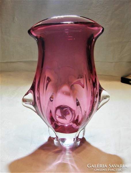Beautiful big Czech glass vase