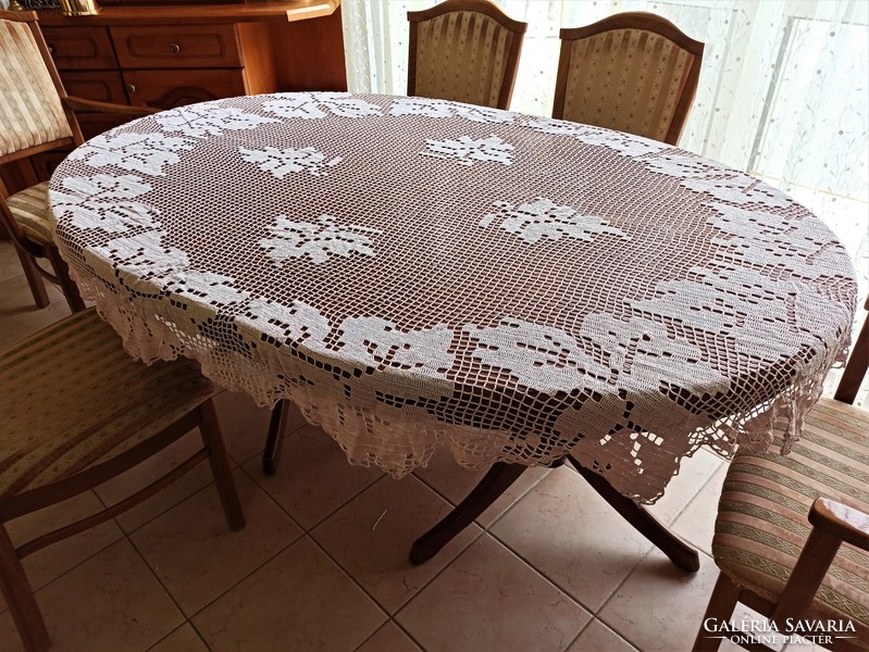 Rose ecru curtain, tablecloth set