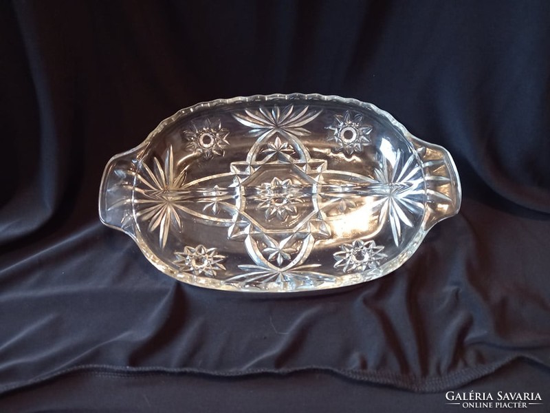 Glass split serving bowl