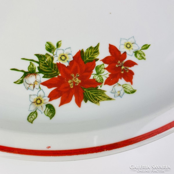 Zsolnay porcelain - centerpiece with poinsettia / serving - Christmas