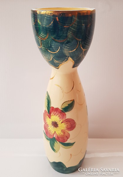 Monumentális kézzel festett váza Jemappes Belgium