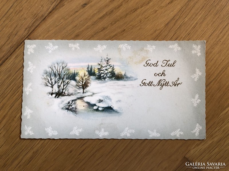Régi Karácsonyi mini képeslap, üdvözlőkártya