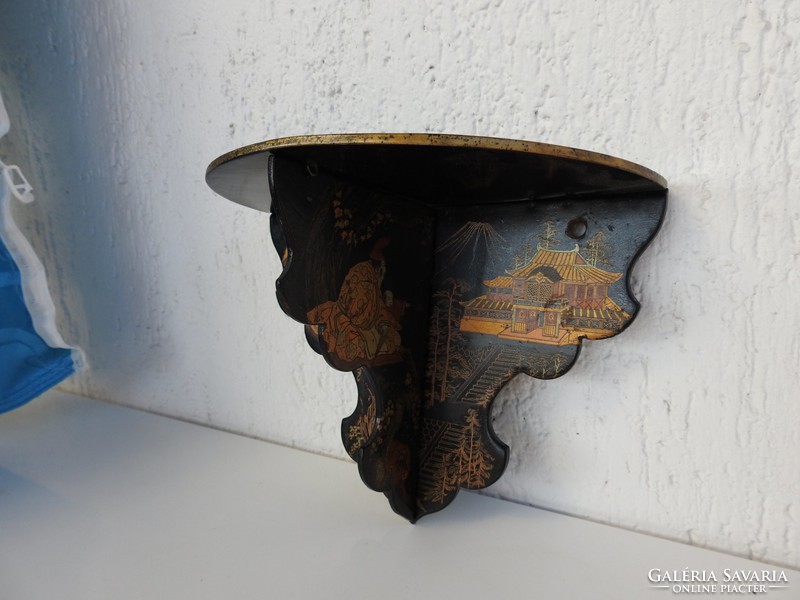Antique Japanese lacquered decor wall shelf - folding from the 1800s