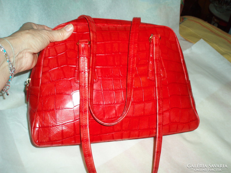 Vintage ESCADA piros bőrtáska