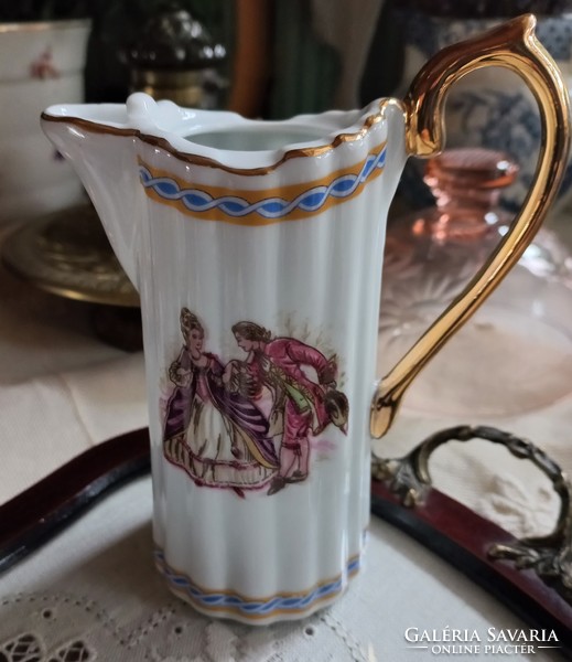 Antique limoges scene with spout, jug, collector