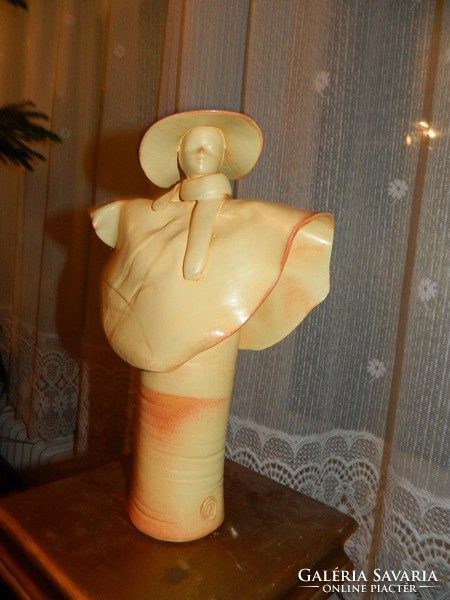 Equestrian & grid ceramic sculpture - vase - candlestick - centerpiece in one set