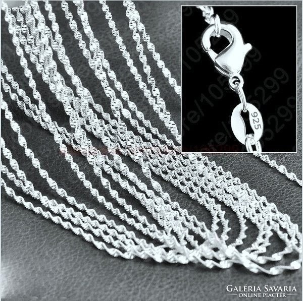 Waterfall wave like. Marked 925s filled silver necklace 62 cm