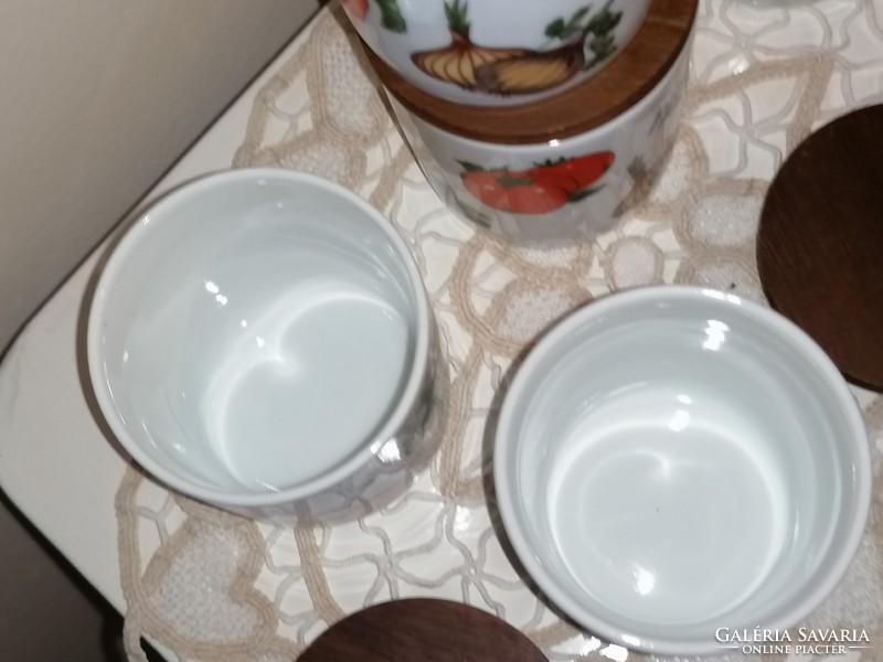 Retro porcelain spice holder set
