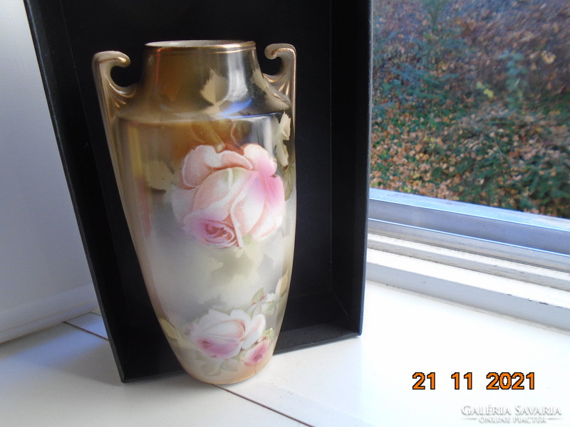 1908  Kézzel festett Empire angol váza   DIXONIAN ROSE Reg.Nr=682359