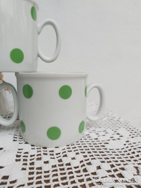 3pcs retro zsolnay green polka dot cocoa porcelain mugs mug nostalgia pieces
