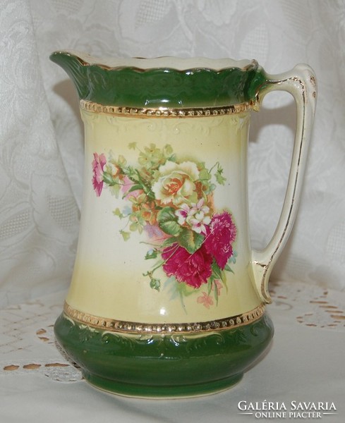 Antique, hand-painted, gilded flower jug, 20 cm high