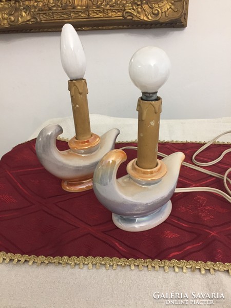 Eozinos porcelán lámpa pár