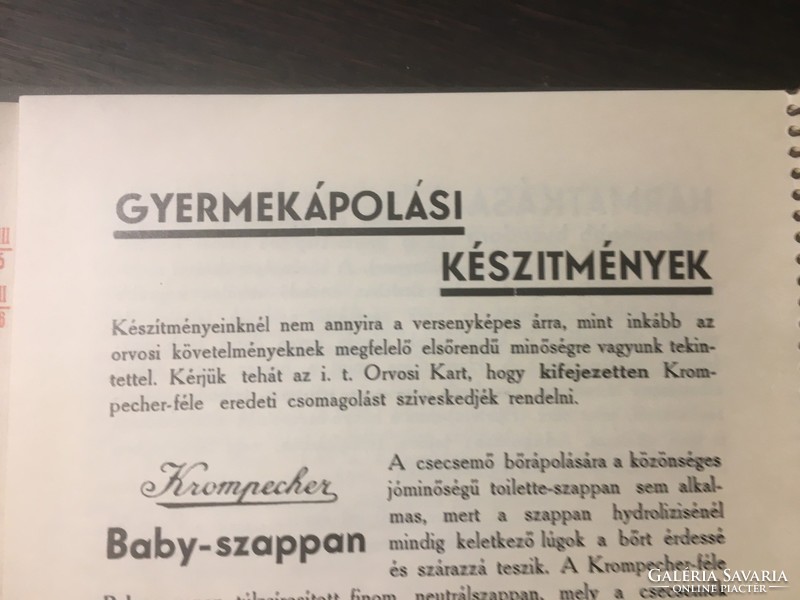 Krompacher  naptára 1939 / GYÓGYSZER