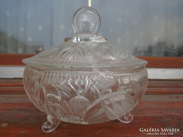 Art Deco Bohemia Karl Palda ?kristály üveg ékszertartó doboz vagy bonbonier nagyméretű
