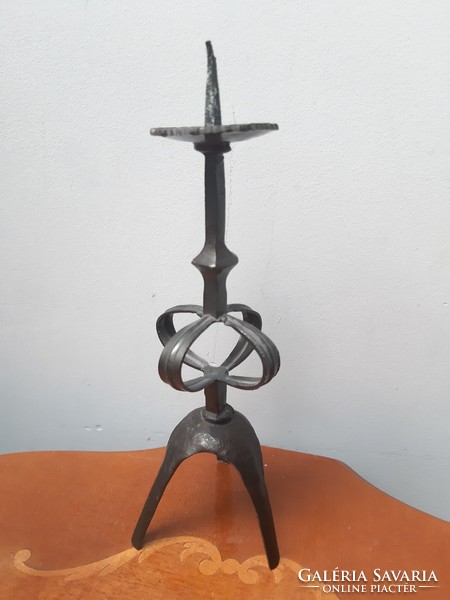 Retro handicraft wrought iron three position candlestick