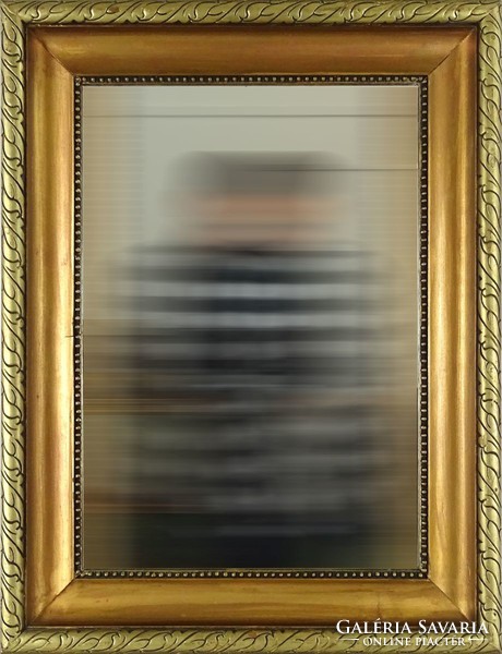 1G836 old gold framed mirror wall mirror 64.5 X 49 cm
