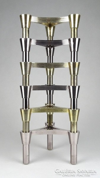 1G805 ceasar stoffi & fritz nagel: bmf modular space age stackable metal candle holder
