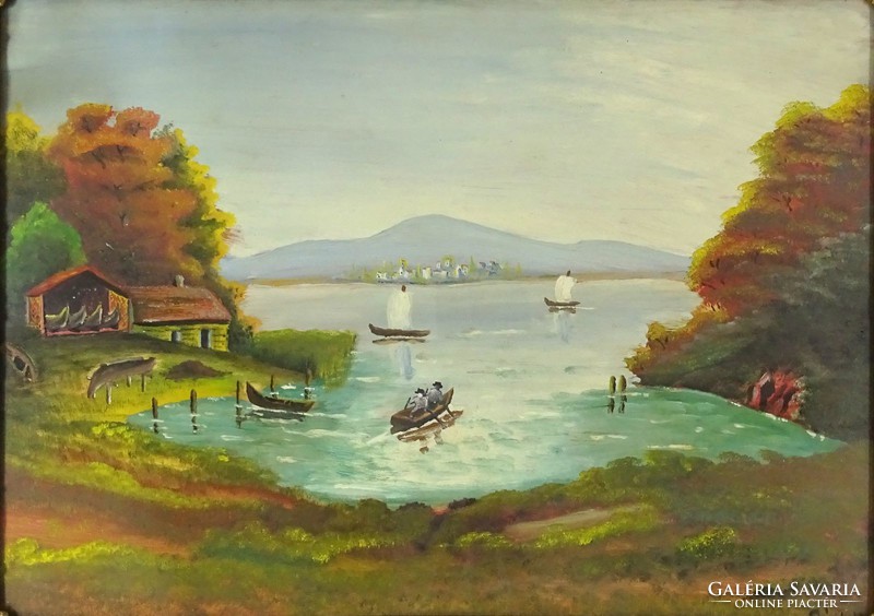 1G848 xx. Century Hungarian painter: boathouse
