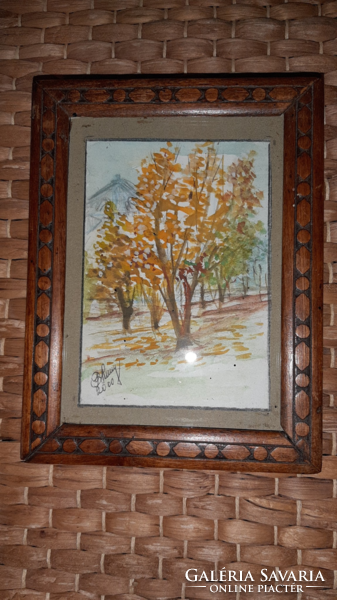 Őszi táj - dekoratív fali kép keretben