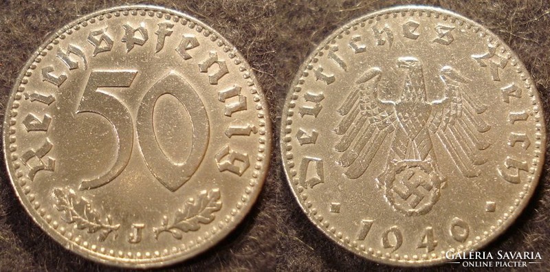 German iii. Reich 50 pfennig 1940j . There is mail!
