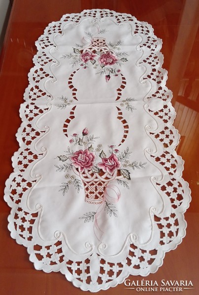 Embroidered table runner, 86 x 37 cm