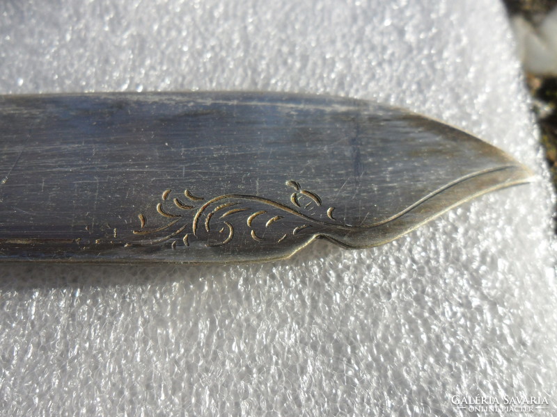 Silver-plated marked ornate engraved knife and fork