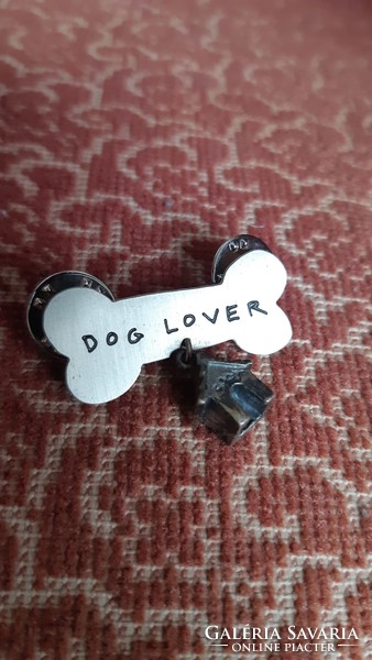 Vintage bross/kitűző: "Dog lover"