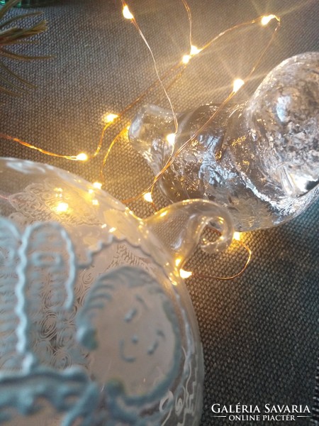 Kézműves, karácsonyi üveg gömb