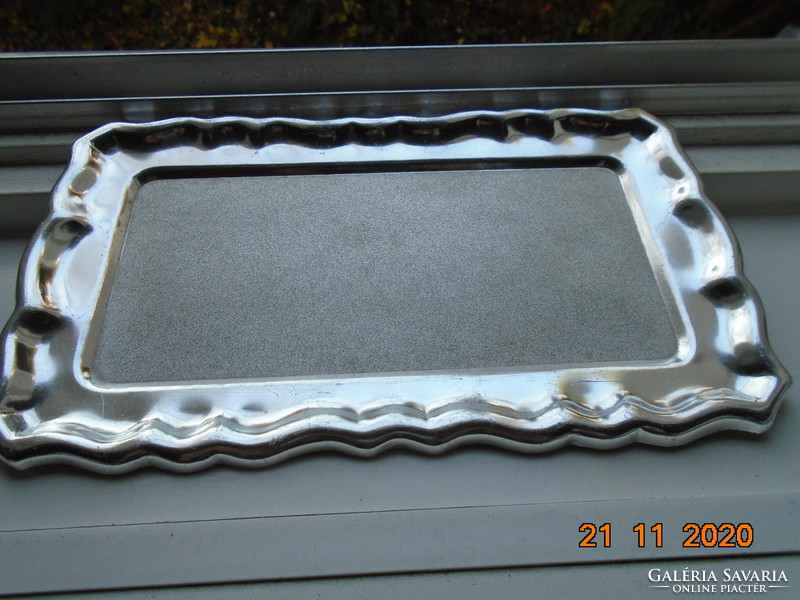 Mid century anodized aluminum tray with interesting matte tiny relief pattern