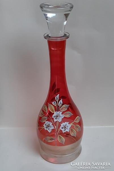 Beautiful hand painted glass with floral pattern