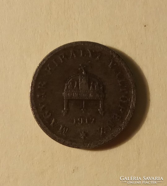 Austrian-Hungarian crown money 10 heller 1894 and 2 philler 1917 royal change
