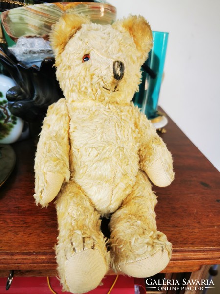 Antique straw teddy bear