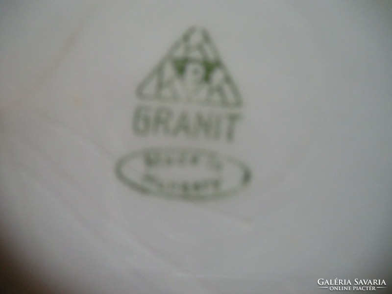 Gránit tál  klasszikus paraszttál  fehér 1 db az 1950-es évekből 17 cm CSKGY jelöléssel