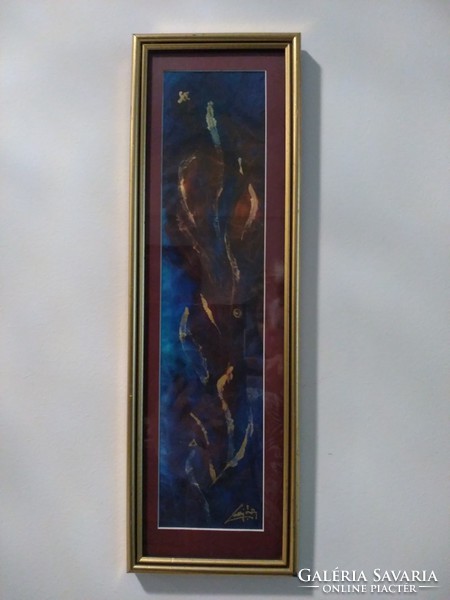 Signed image painted on silk