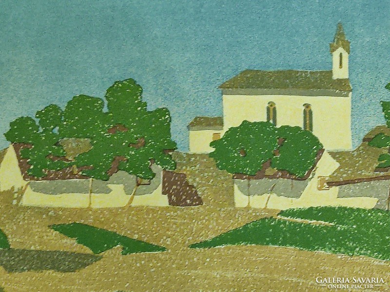 Fényes Adolf (1867 - 1945) Templom (1903) 47x56 lapméret