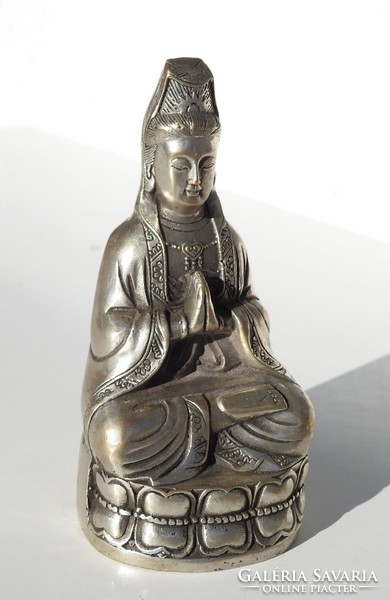 Tibetan silver buddha - Tibetan traditional relic