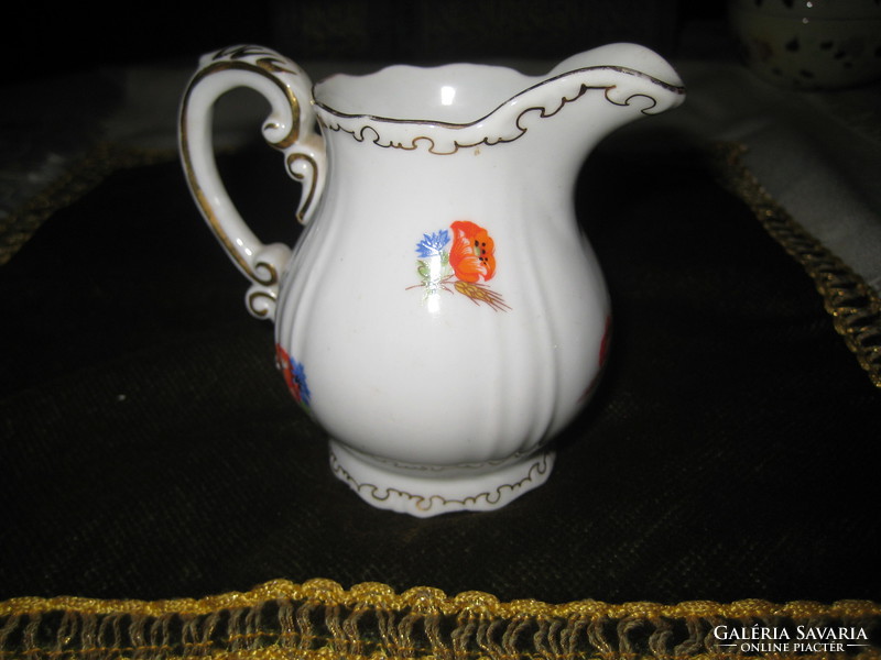 Zsolnay mocha with old poppy, pourer 9 cm marked