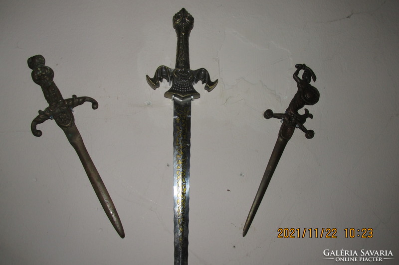 3 antique letter openers