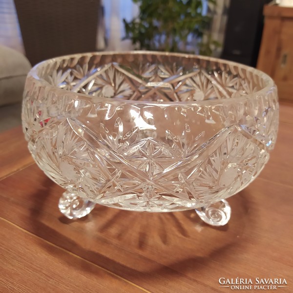 Polished crystal serving bowl