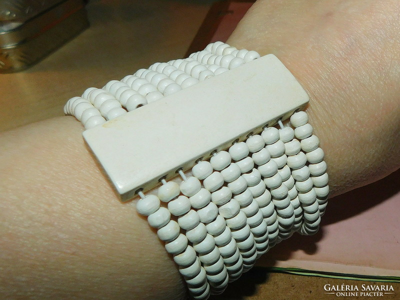 Retro snow white 10 row cleopatra style vintage bracelet - attractive jewelry