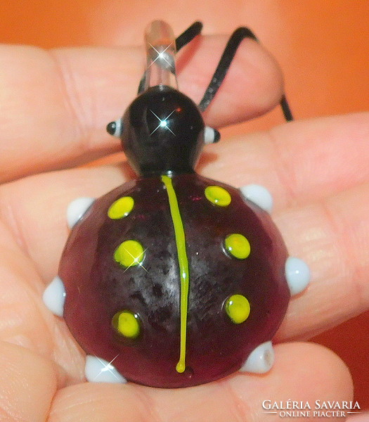 Murano glass sweet ladybug beetle necklace