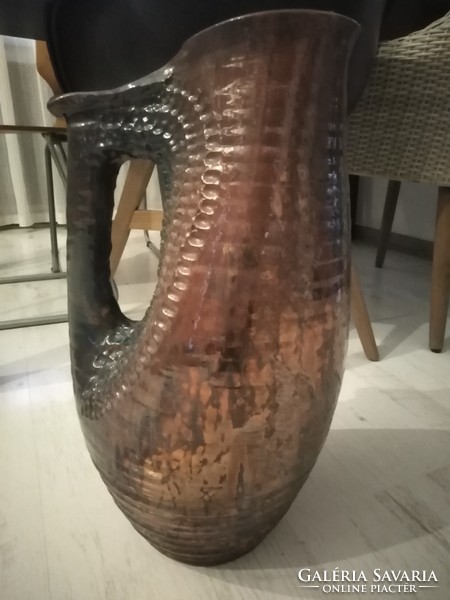 Iridescent glazed, handcrafted floor vase