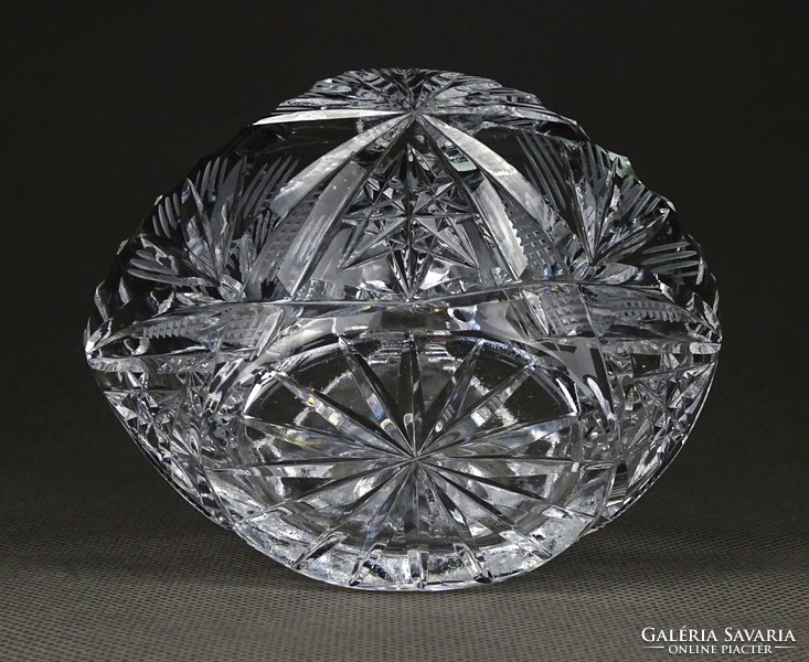 1H046 Kisméretű vastagfalú kristály kosár 9 cm