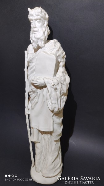 Ritkaság Kligl Sándor - Mózes - biszkvit porcelán szobor nagy méretű jelzett